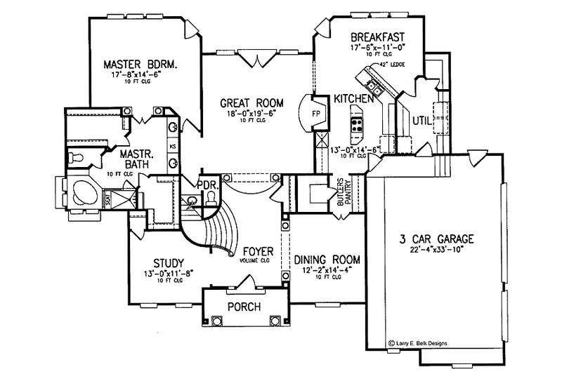 Home Plan - Floor Plan - Main Floor for Traditional House Plan #952-235 - 4 bed, 3.5 bath