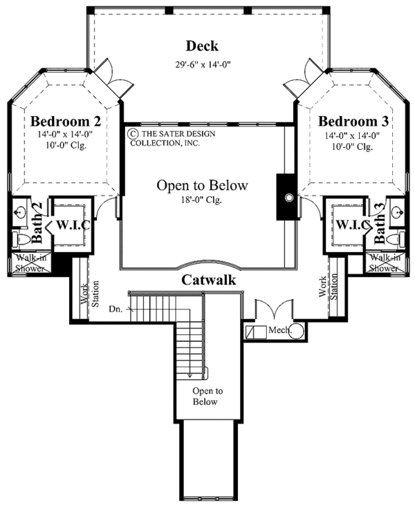 Mediterranean Floor Plan - Upper Floor Plan #930-137