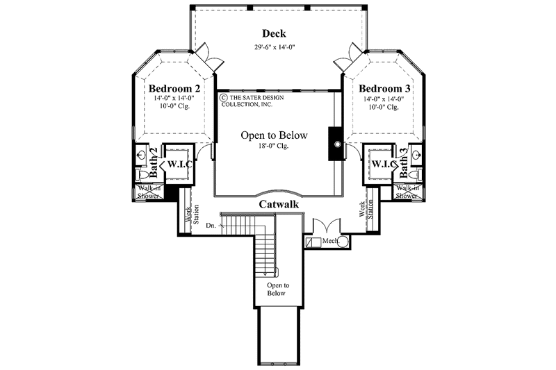 Architectural House Design - Floor Plan - Upper Floor for Mediterranean House Plan #930-137 - 3 bed, 3.5 bath