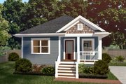 Cottage Style House Plan - 3 Beds 2 Baths 1080 Sq/Ft Plan #79-129 Exterior 