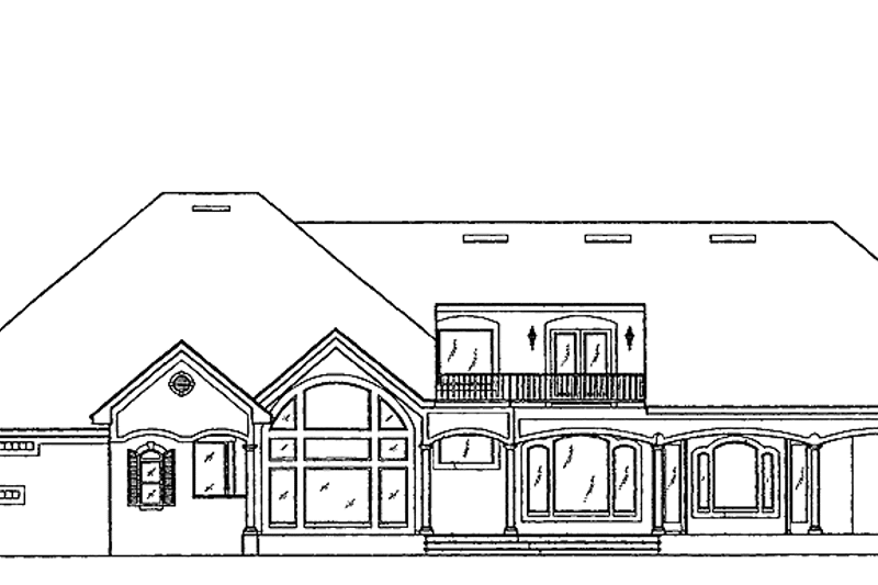 House Blueprint - Exterior - Rear Elevation for Mediterranean House Plan #417-558 - 4 bed, 3 bath