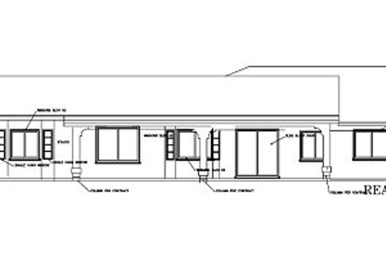 Exterior - Rear Elevation for Ranch House Plan #1-657 - 5 bed, 3.5 bath