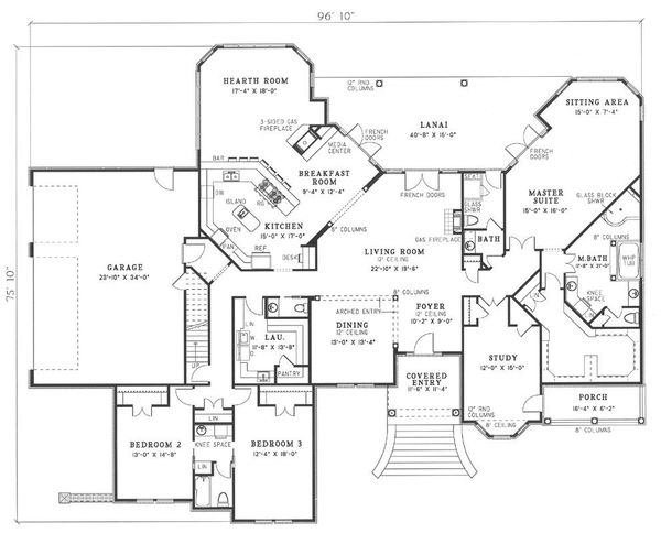 Architectural House Design - European Floor Plan - Main Floor Plan #17-240