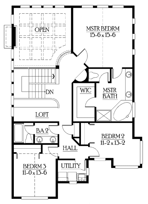 Architectural House Design - Craftsman Floor Plan - Upper Floor Plan #132-268