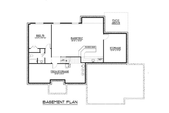 Floor Plan - Lower Floor for Farmhouse House Plan #1064-188 - 4 bed, 3.5 bath