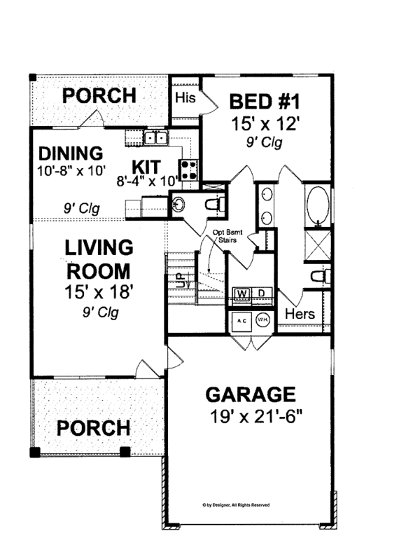 House Plan Design - Traditional Floor Plan - Main Floor Plan #513-2107