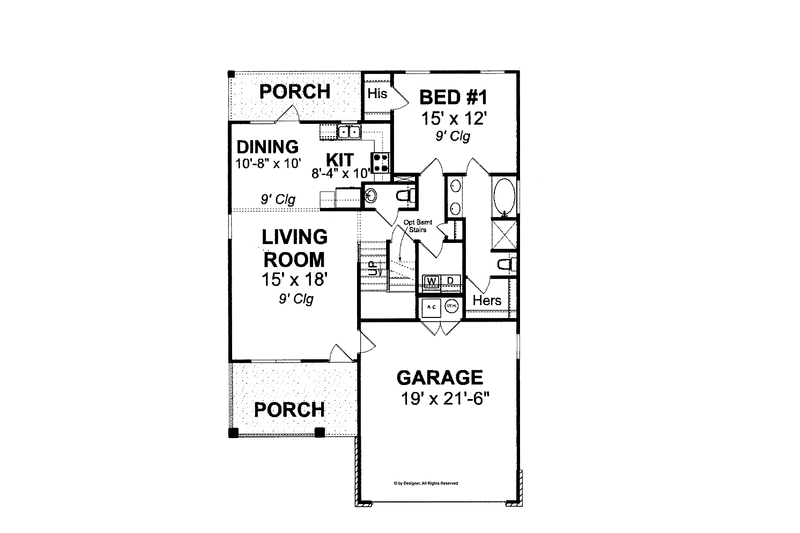 Home Plan - Floor Plan - Main Floor for Traditional House Plan #513-2107 - 4 bed, 2.5 bath