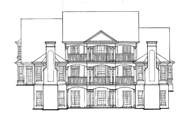 Home Plan - Exterior - Rear Elevation for Colonial House Plan #429-428 - 4 bed, 3.5 bath