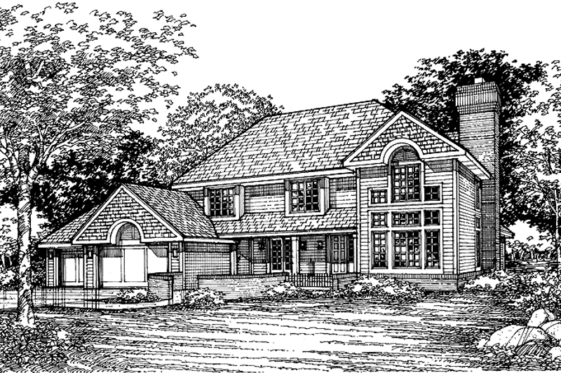 Architectural House Design - Traditional Exterior - Front Elevation Plan #320-598