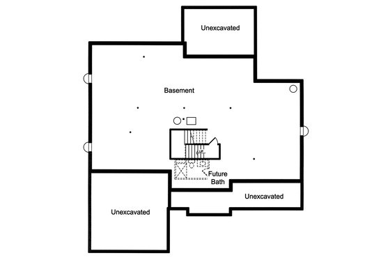 Floor Plan - Lower Floor for Craftsman House Plan #46-859 - 4 bed, 3.5 bath