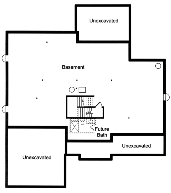 Architectural House Design - Craftsman Floor Plan - Lower Floor Plan #46-859