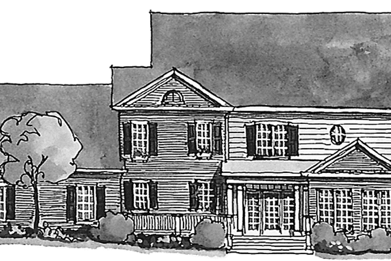 Home Plan - Exterior - Rear Elevation for Classical House Plan #429-182 - 4 bed, 3.5 bath