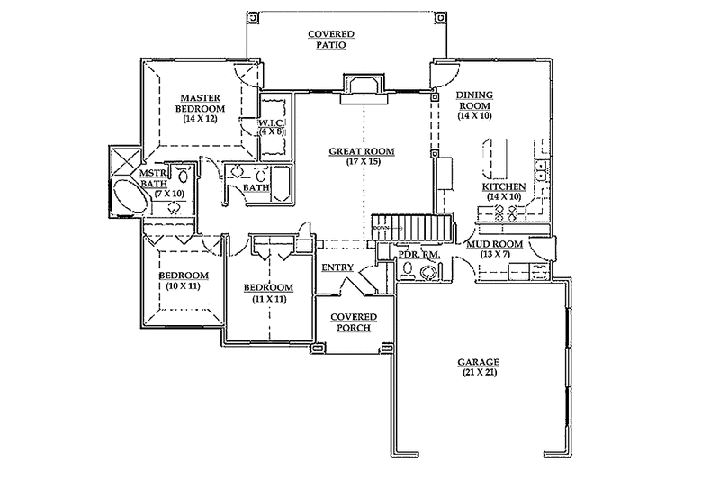 Home Plan - Floor Plan - Main Floor for Traditional House Plan #945-8 - 3 bed, 2.5 bath