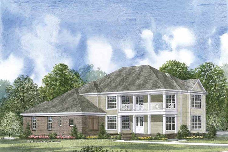 Home Plan - Exterior - Front Elevation 3 for Colonial House Plan #952-200 - 4 bed, 3.5 bath