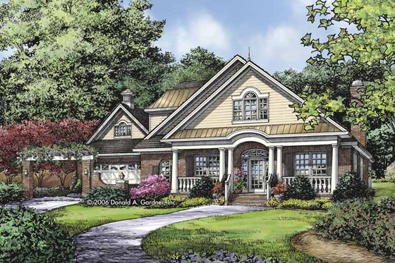 Exterior - Front Elevation 3 for Country House Plan #929-809 - 3 bed, 3.5 bath