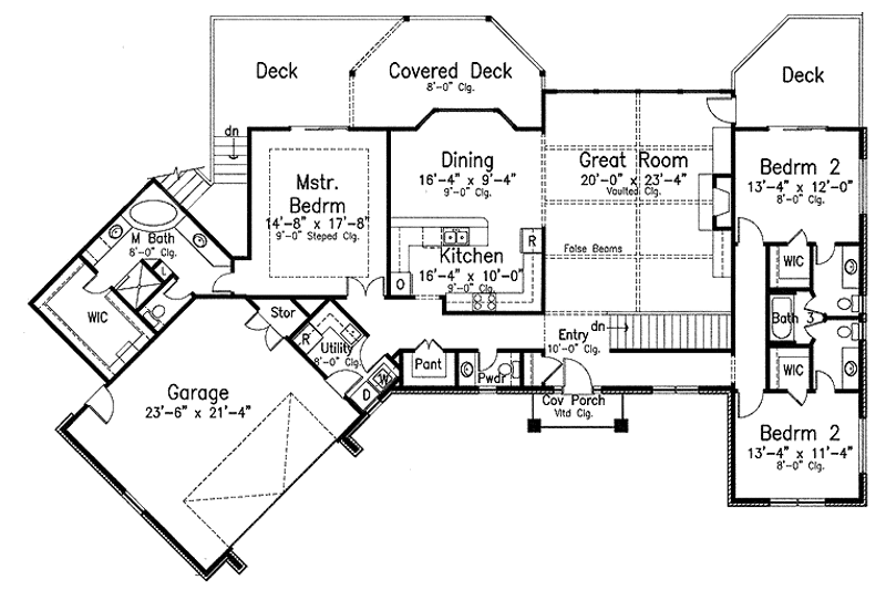 House Plan Design - Floor Plan - Main Floor for Country House Plan #52-242 - 4 bed, 3.5 bath
