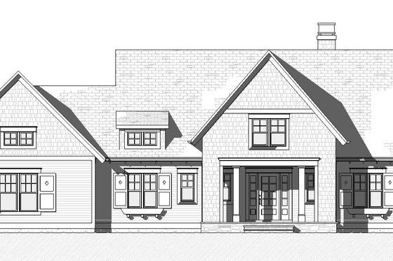 Exterior - Front Elevation 3 for Cottage House Plan #901-139 - 3 bed, 2.5 bath
