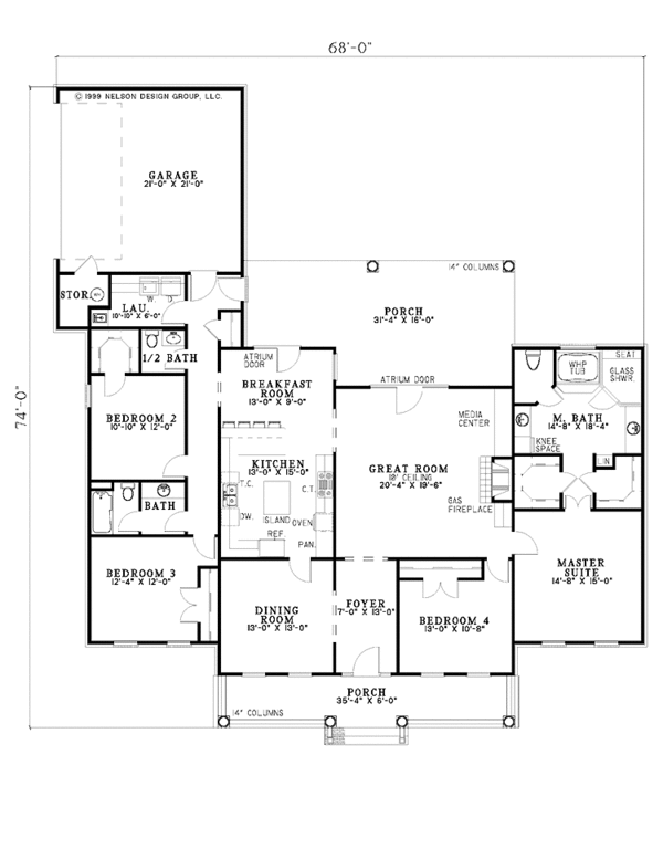 Architectural House Design - Country Floor Plan - Main Floor Plan #17-2733