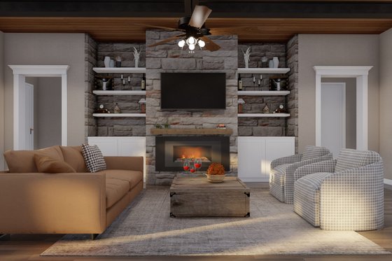 Interior - Family Room 3 for Craftsman House Plan #923-364 - 3 bed, 3.5 bath