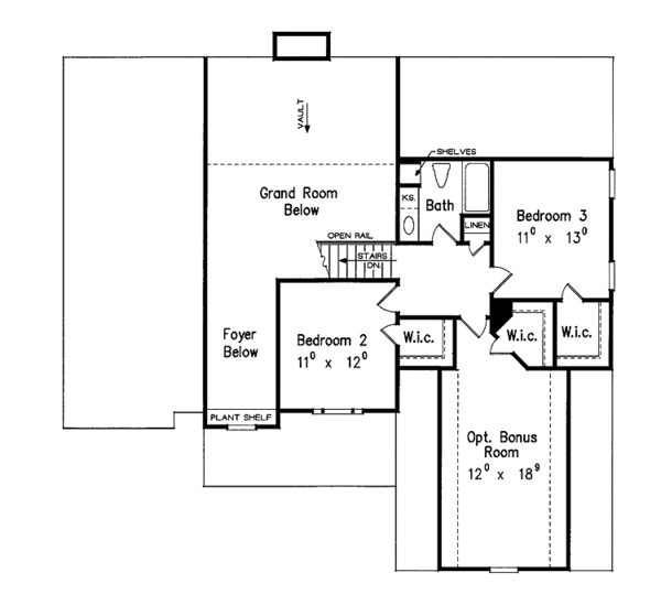 Home Plan - Colonial Floor Plan - Upper Floor Plan #927-724