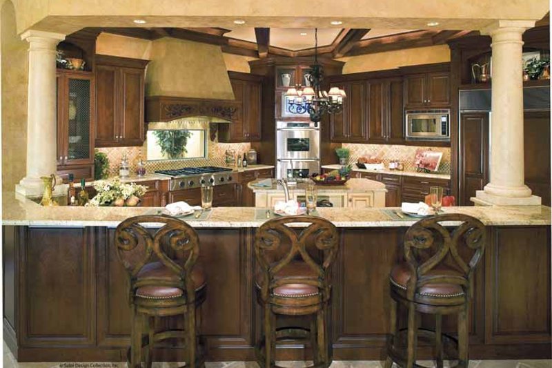 Architectural House Design - Interior - Kitchen for Mediterranean House Plan #930-398 - 4 bed, 5.5 bath