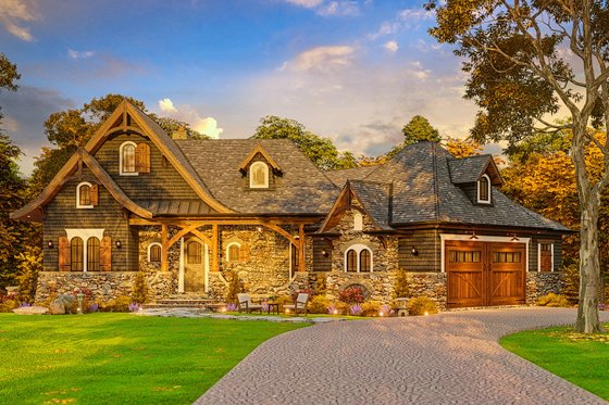 Exterior - Front Elevation 7 for Craftsman House Plan #54-709 - 3 bed, 3 bath