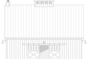 Exterior - Rear Elevation for Farmhouse House Plan #932-960, 0 bath