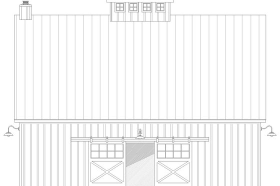 Exterior - Rear Elevation for Farmhouse House Plan #932-960, 0 bath