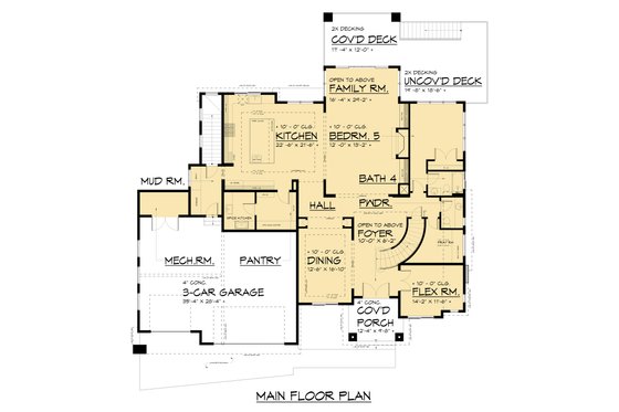 Floor Plan - Main Floor for Traditional House Plan #1066-286 - 6 bed, 5.5 bath