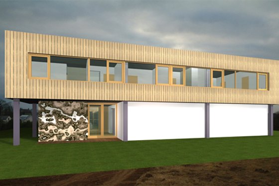 Exterior - Front Elevation for Modern House Plan #520-1 - 4 bed, 3 bath