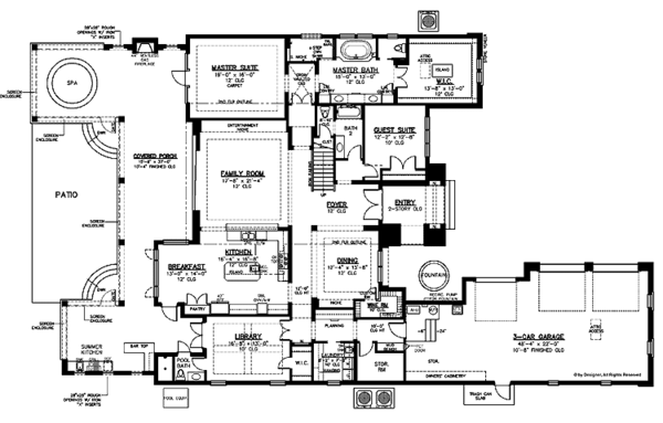 Architectural House Design - Country Floor Plan - Main Floor Plan #1019-18