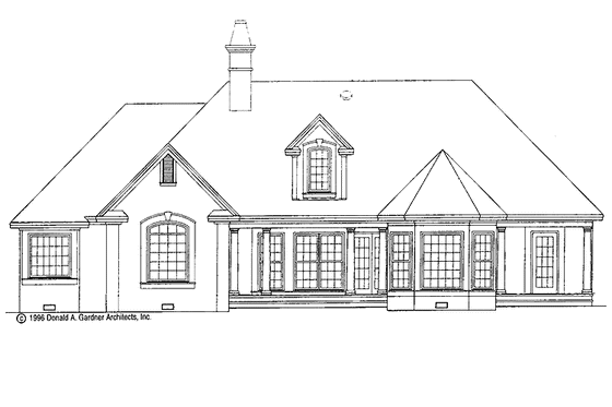 Exterior - Rear Elevation for Traditional House Plan #929-272 - 3 bed, 2 bath