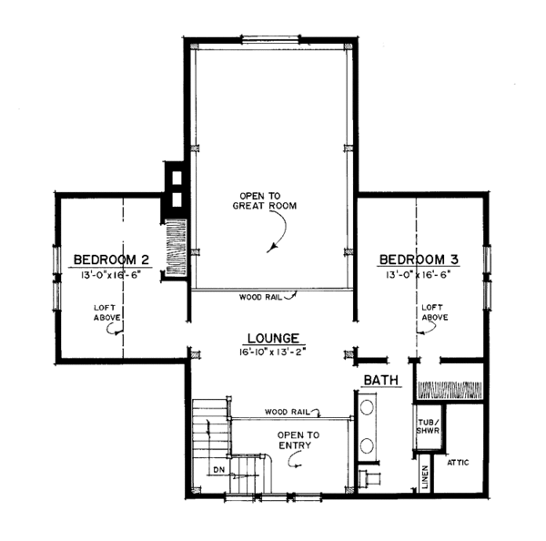 Home Plan - Craftsman Floor Plan - Upper Floor Plan #1016-45