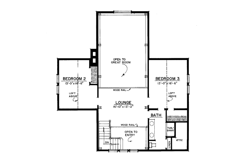 Home Plan - Floor Plan - Upper Floor for Craftsman House Plan #1016-45 - 3 bed, 2.5 bath