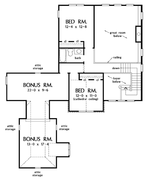 Dream House Plan - Country Floor Plan - Upper Floor Plan #929-611