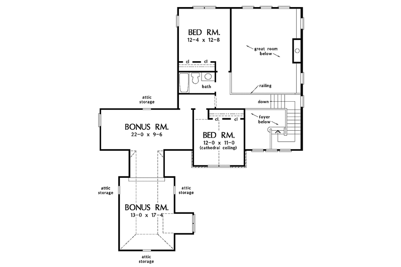 Home Plan - Floor Plan - Upper Floor for Country House Plan #929-611 - 3 bed, 2.5 bath