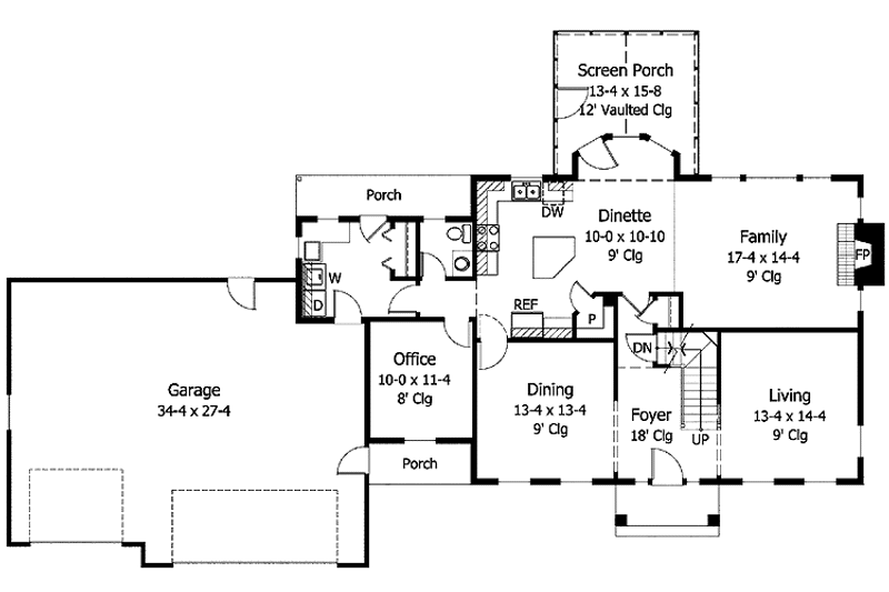 Home Plan - Floor Plan - Main Floor for Classical House Plan #51-838 - 4 bed, 2.5 bath