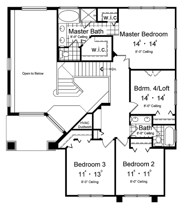 House Blueprint - Mediterranean Floor Plan - Upper Floor Plan #417-771