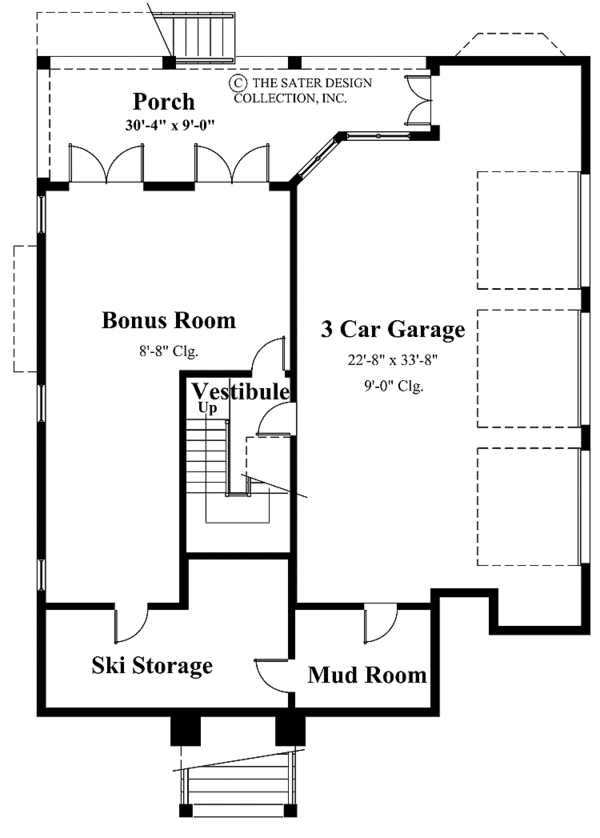 Traditional Floor Plan - Lower Floor Plan #930-148