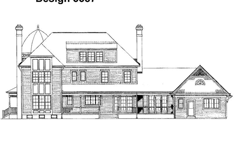 Home Plan - Exterior - Rear Elevation for Victorian House Plan #72-889 - 4 bed, 3 bath