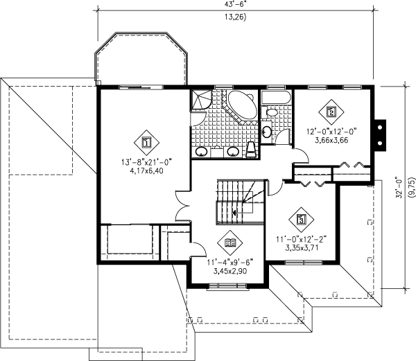 Dream House Plan - Farmhouse Floor Plan - Upper Floor Plan #25-2195