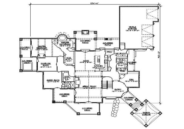 Home Plan - European Floor Plan - Main Floor Plan #5-343