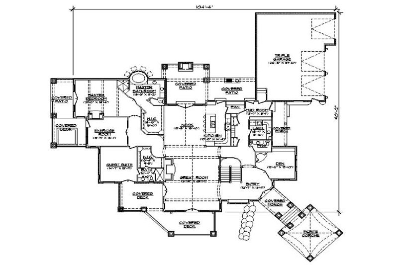 Home Plan - Floor Plan - Main Floor for European House Plan #5-343 - 4 bed, 4.5 bath