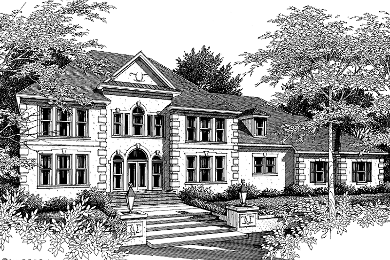 Dream House Plan - Exterior - Front Elevation 3 for Classical House Plan #952-76 - 5 bed, 4 bath