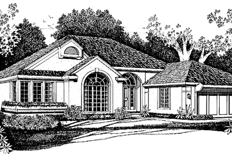 Dream House Plan - Mediterranean Exterior - Front Elevation Plan #72-996