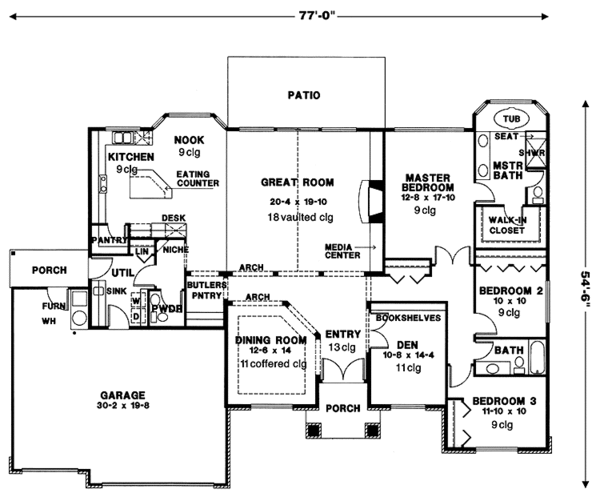 Home Plan - Mediterranean Floor Plan - Main Floor Plan #966-6
