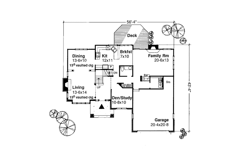 Home Plan - Floor Plan - Main Floor for Prairie House Plan #320-1084 - 3 bed, 2.5 bath