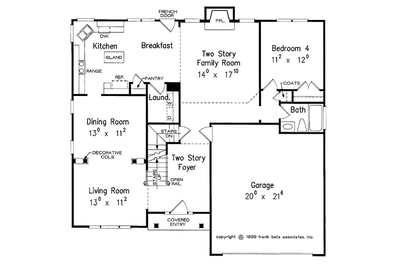 House Blueprint - Floor Plan - Main Floor for Country House Plan #927-784 - 4 bed, 3 bath