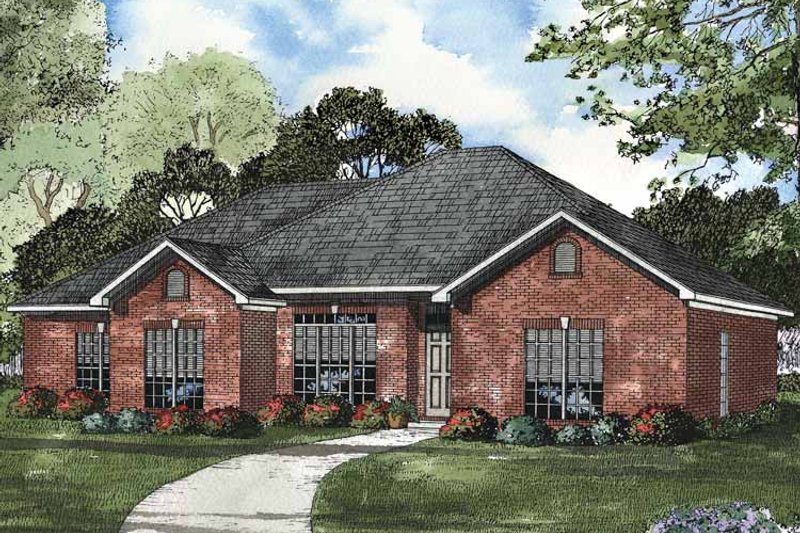 Home Plan - Exterior - Front Elevation 3 for Ranch House Plan #17-2982 - 4 bed, 2 bath