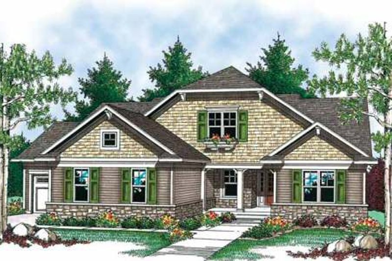 Dream House Plan - Craftsman Exterior - Front Elevation Plan #70-902